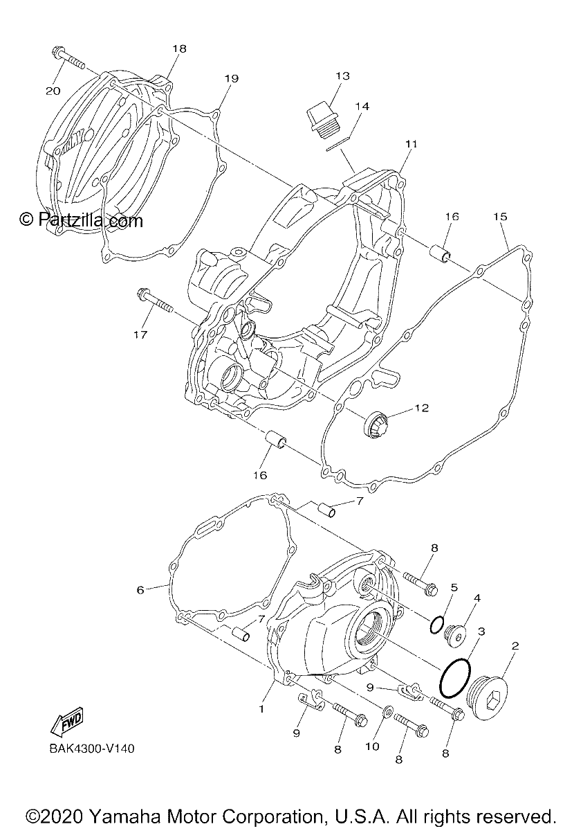 Diagrama de CRANKCASE COVER 1