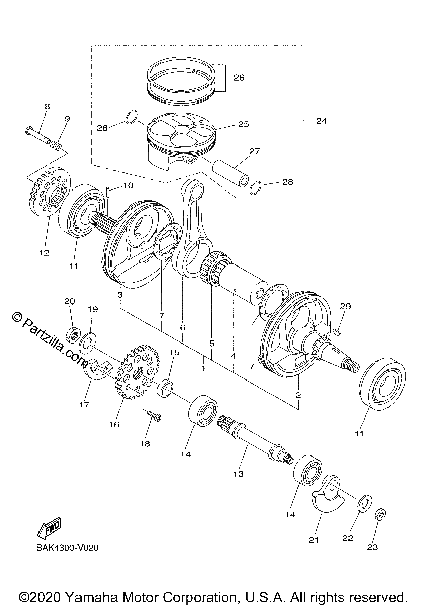 Diagrama de CRANKSHAFT PISTON