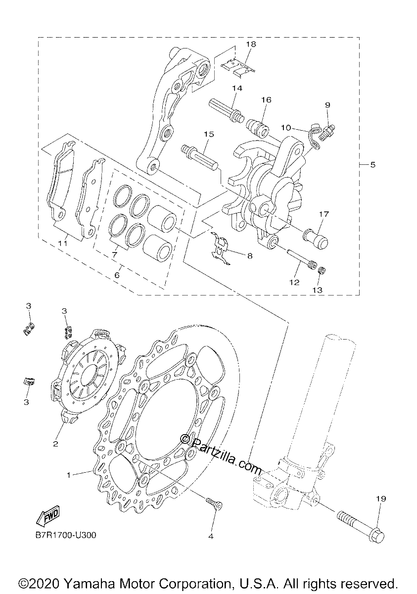 Diagrama de FRONT BRAKE CALIPER