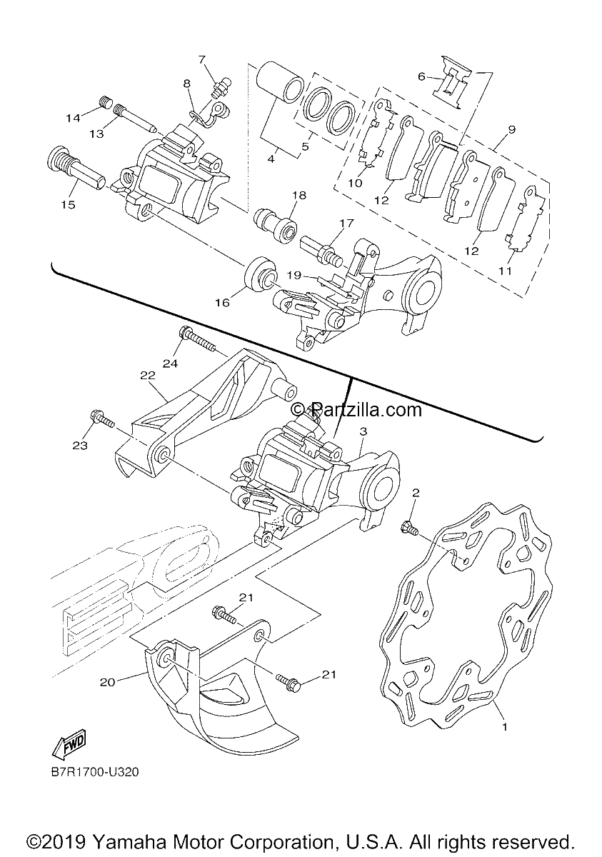 Diagrama de REAR BRAKE CALIPER