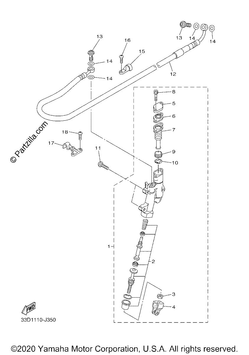 Diagrama de REAR MASTER CYLINDER