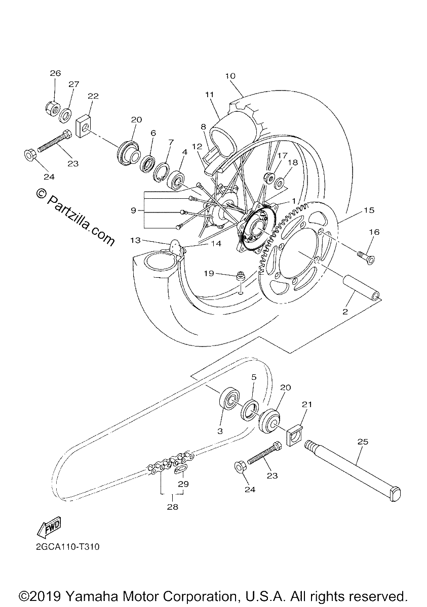Diagrama de REAR WHEEL