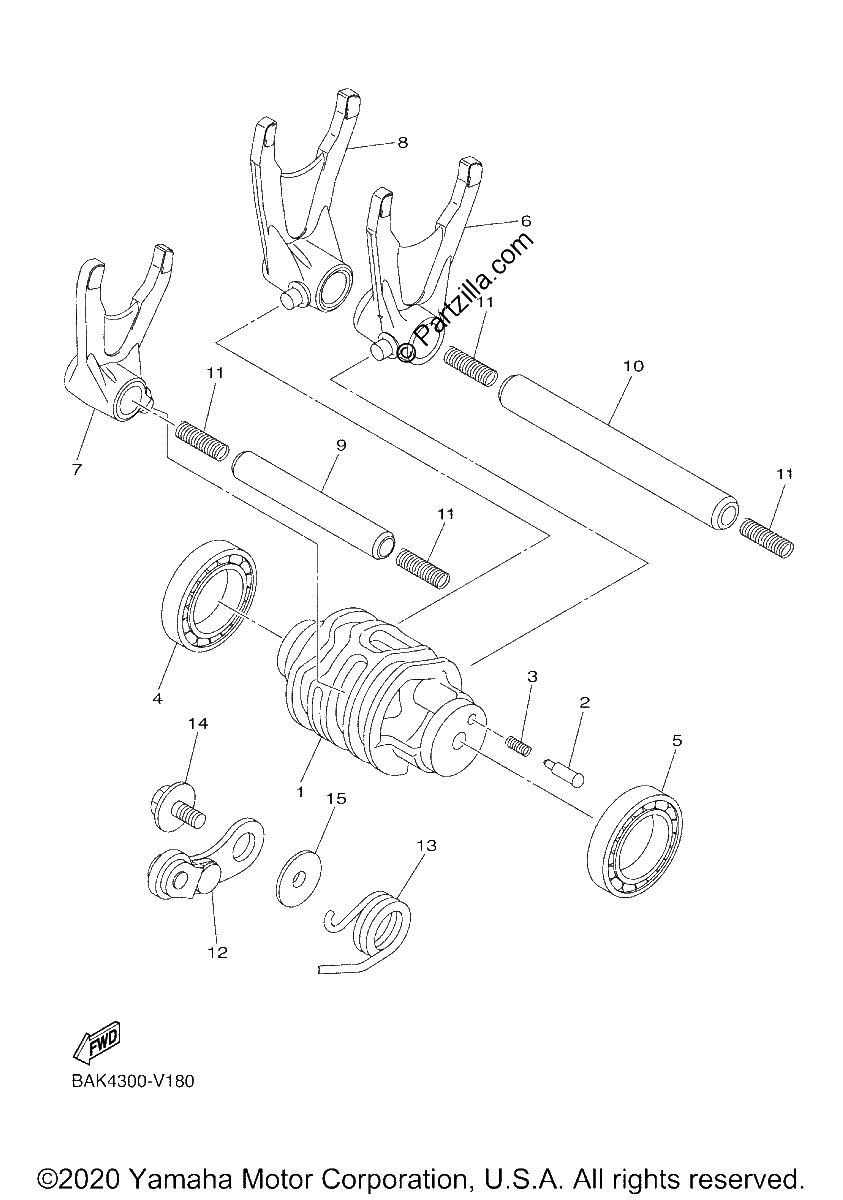 Diagrama de SHIFT CAM FORK