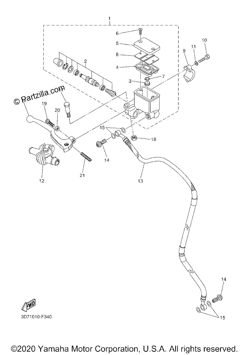 Diagrama de FRONT MASTER CYLINDER