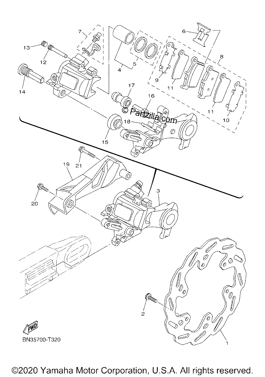 Diagrama de REAR BRAKE CALIPER