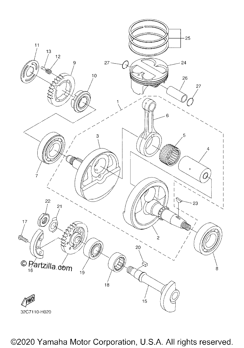 Diagrama de CRANKSHAFT PISTON