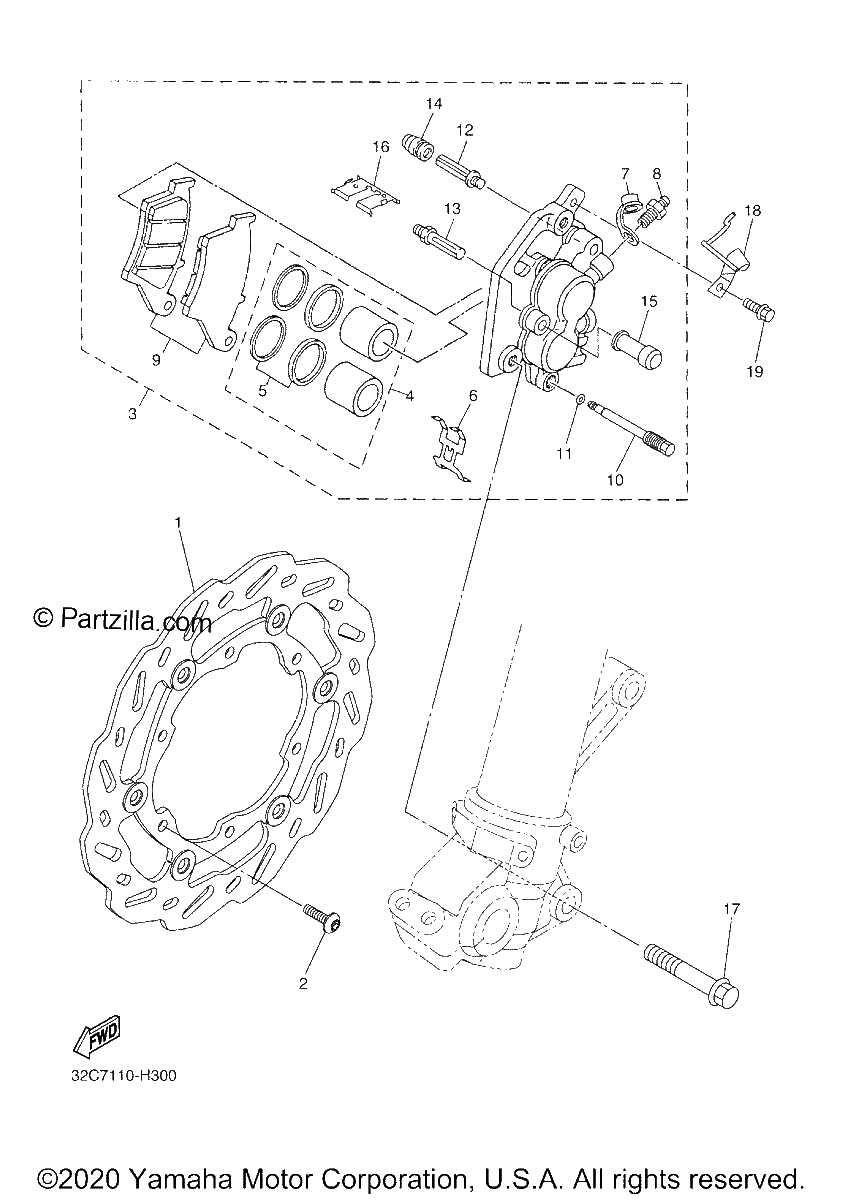 Diagrama de FRONT BRAKE CALIPER