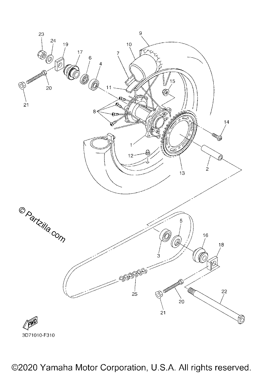 Diagrama de REAR WHEEL