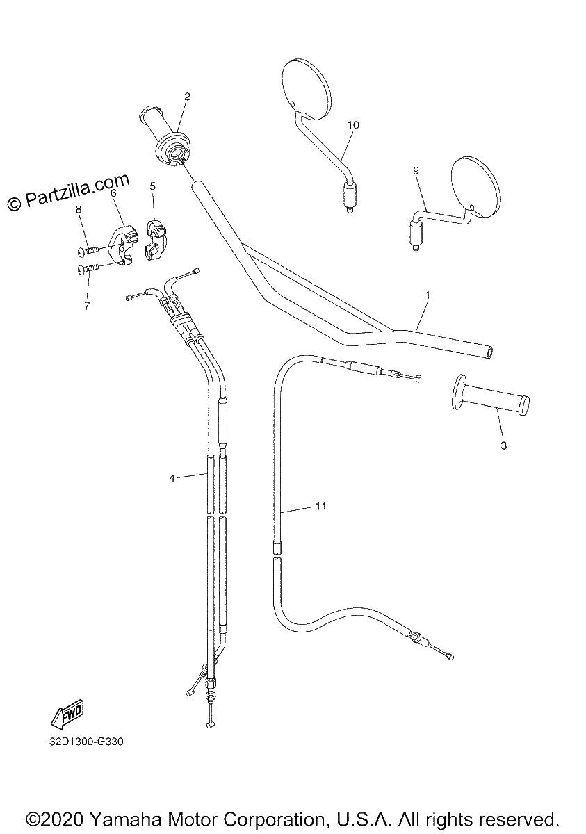 Diagrama de STEERING HANDLE CABLE
