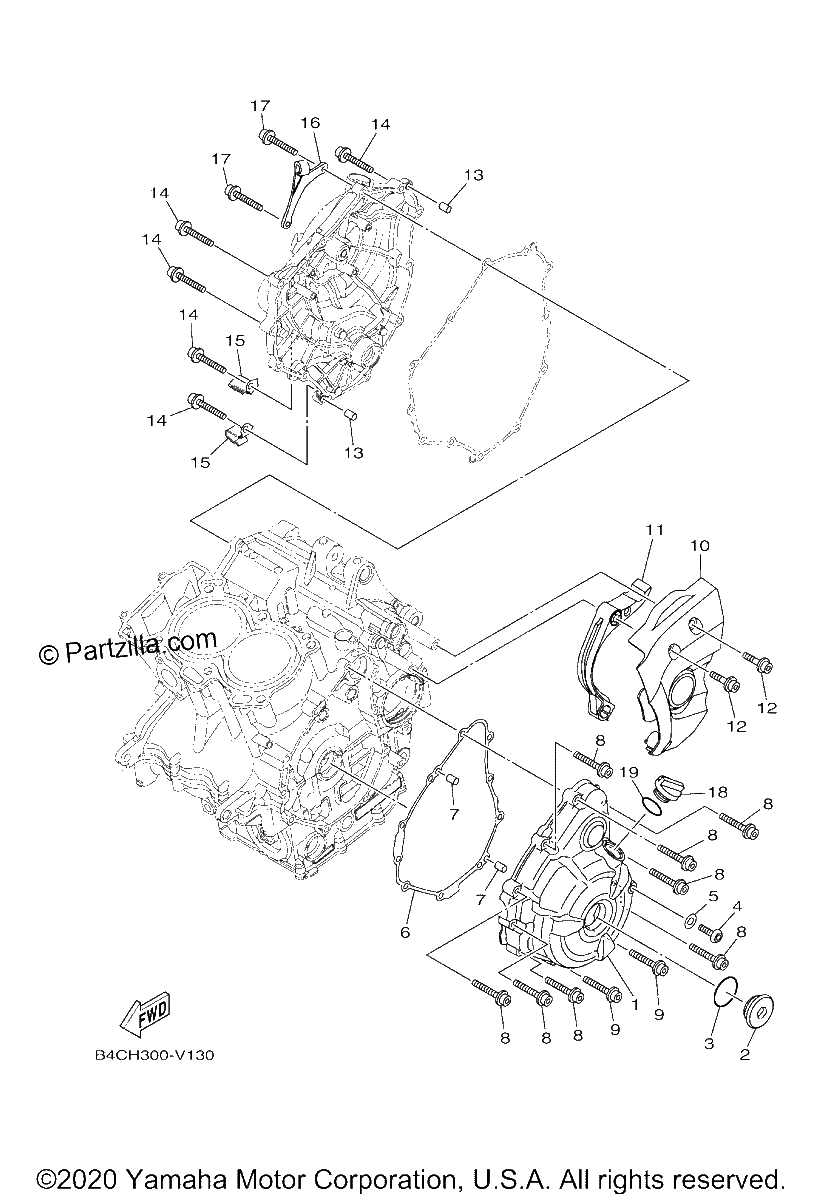 Diagrama de CRANKCASE COVER 1