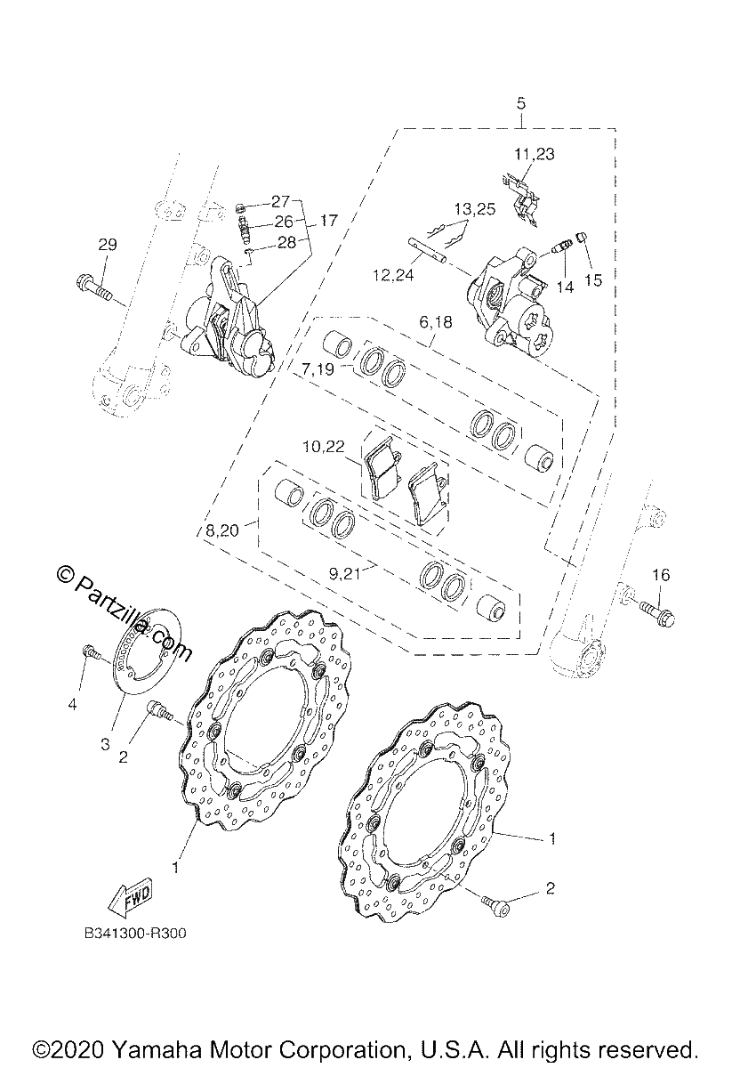 Diagrama de FRONT BRAKE CALIPER