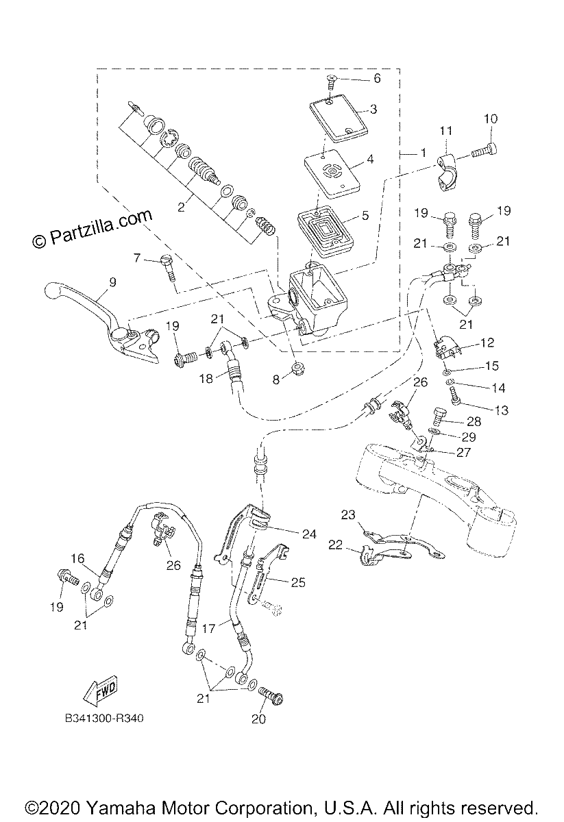 Diagrama de FRONT MASTER CYLINDER