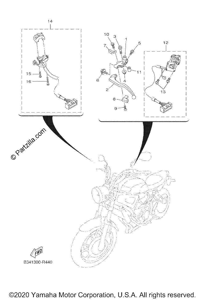 Diagrama de HANDLE SWITCH LEVER
