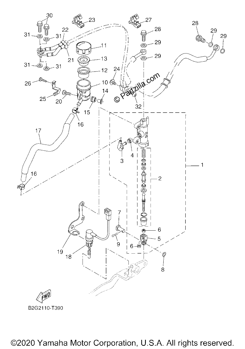 Diagrama de REAR MASTER CYLINDER