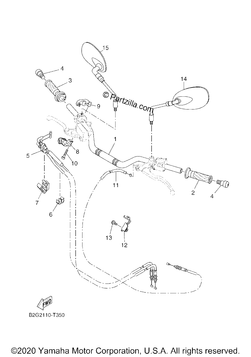 Diagrama de STEERING HANDLE CABLE
