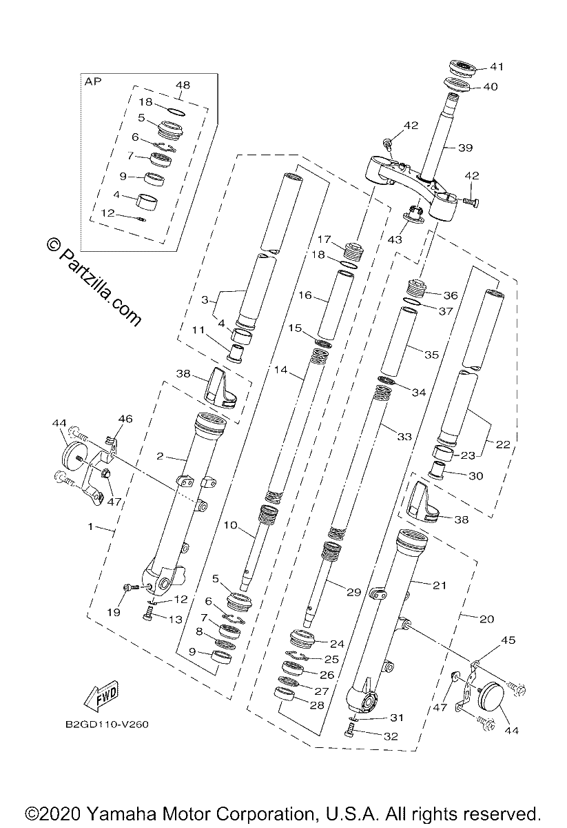 Diagrama de FRONT FORK
