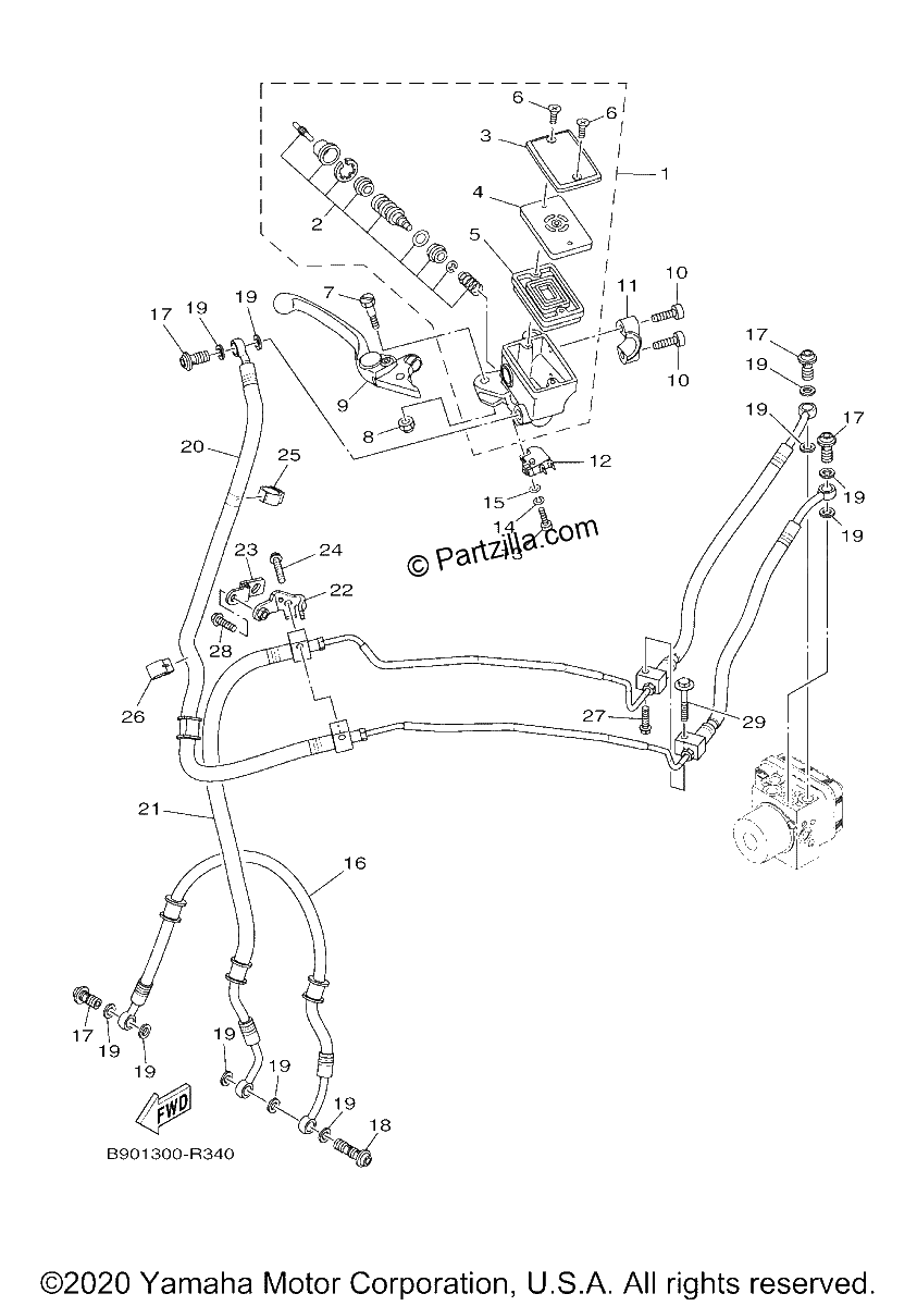 Diagrama de FRONT MASTER CYLINDER