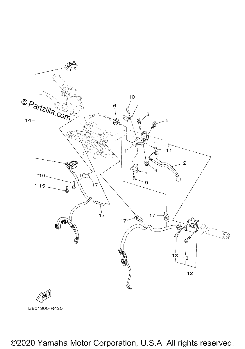 Diagrama de HANDLE SWITCH LEVER