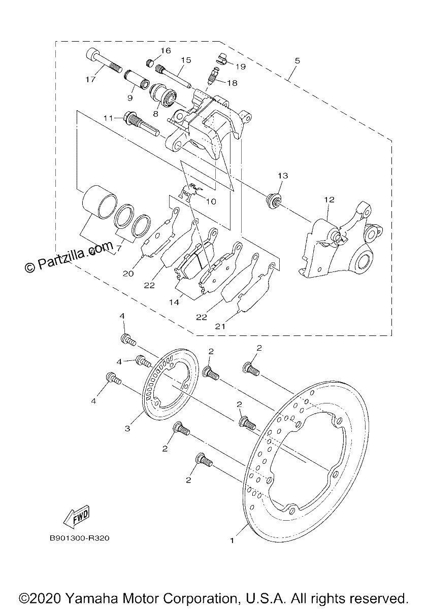 Diagrama de REAR BRAKE CALIPER