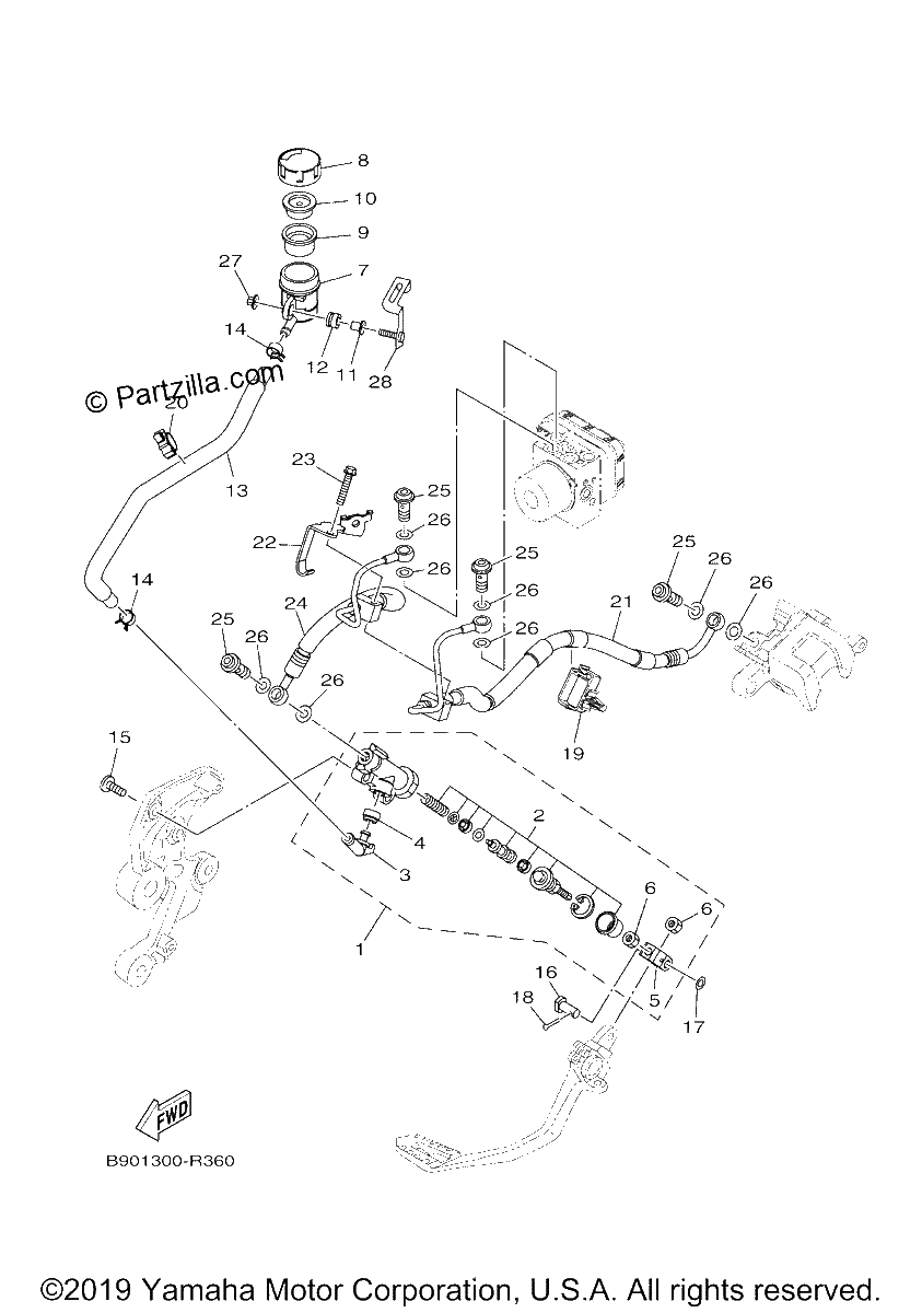 Diagrama de REAR MASTER CYLINDER