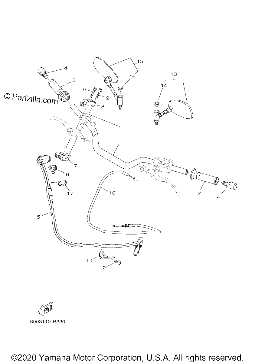 Diagrama de STEERING HANDLE CABLE