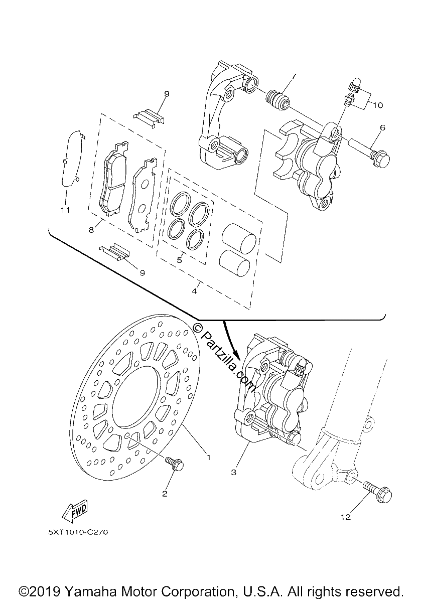 Diagrama de FRONT BRAKE CALIPER