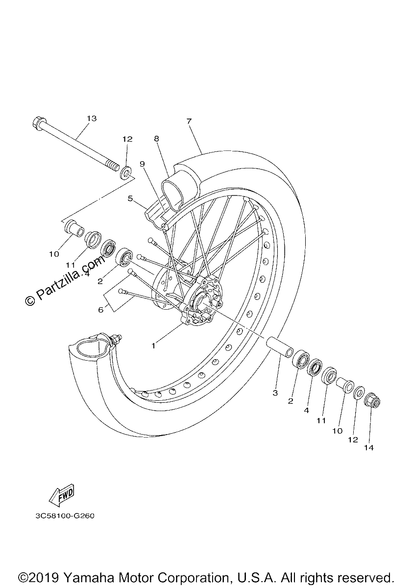 Diagrama de FRONT WHEEL