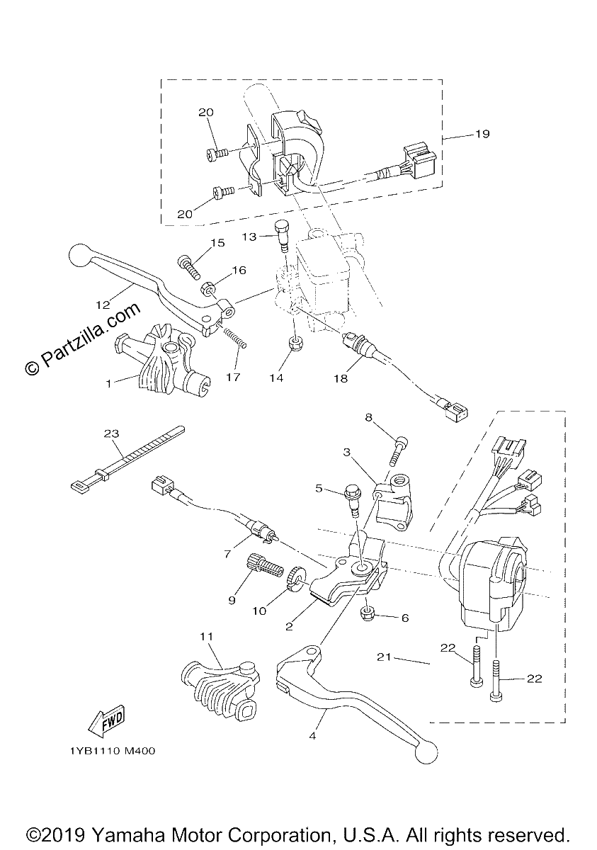 Diagrama de HANDLE SWITCH LEVER