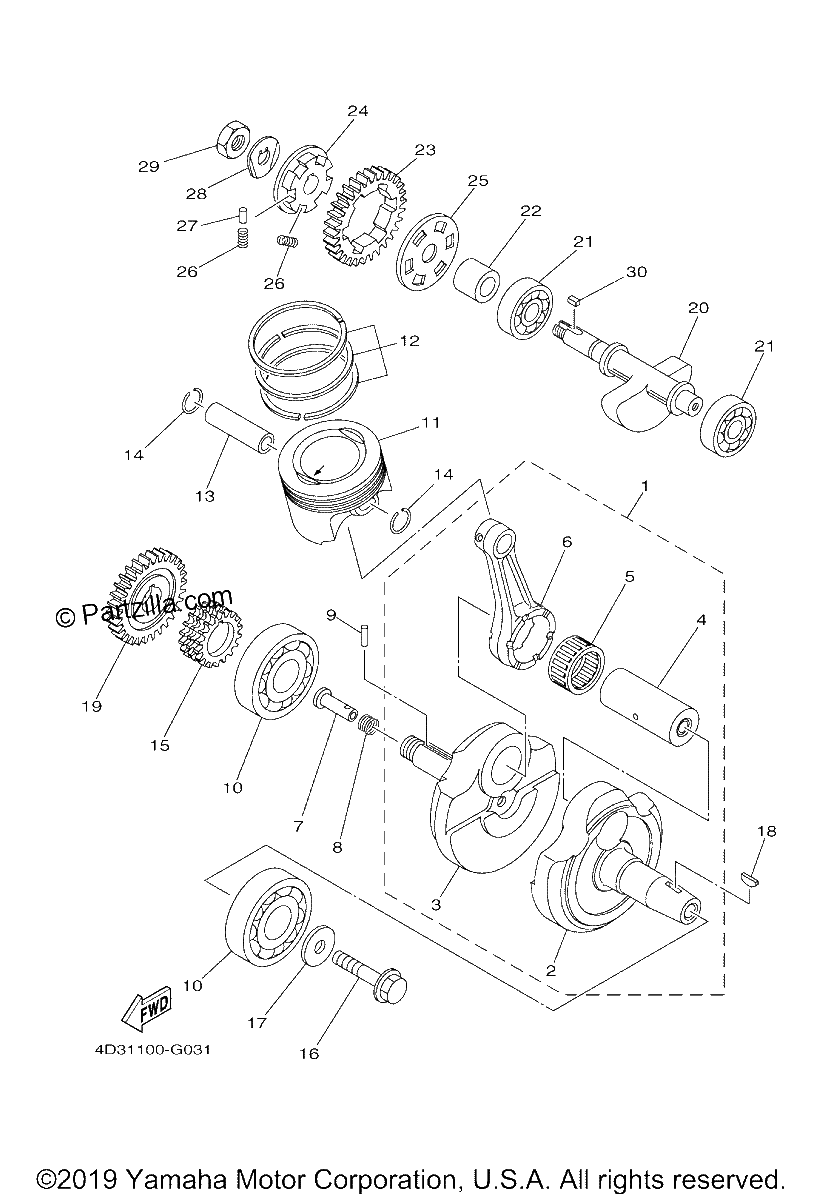Diagrama de CRANKSHAFT PISTON