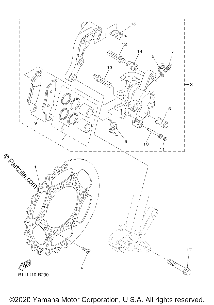 Diagrama de FRONT BRAKE CALIPER