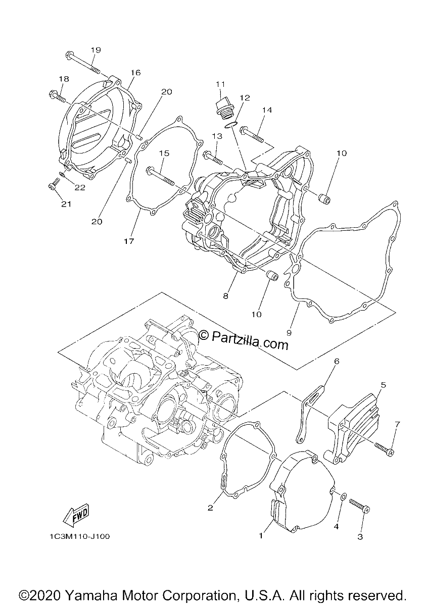 Diagrama de CRANKCASE COVER 1
