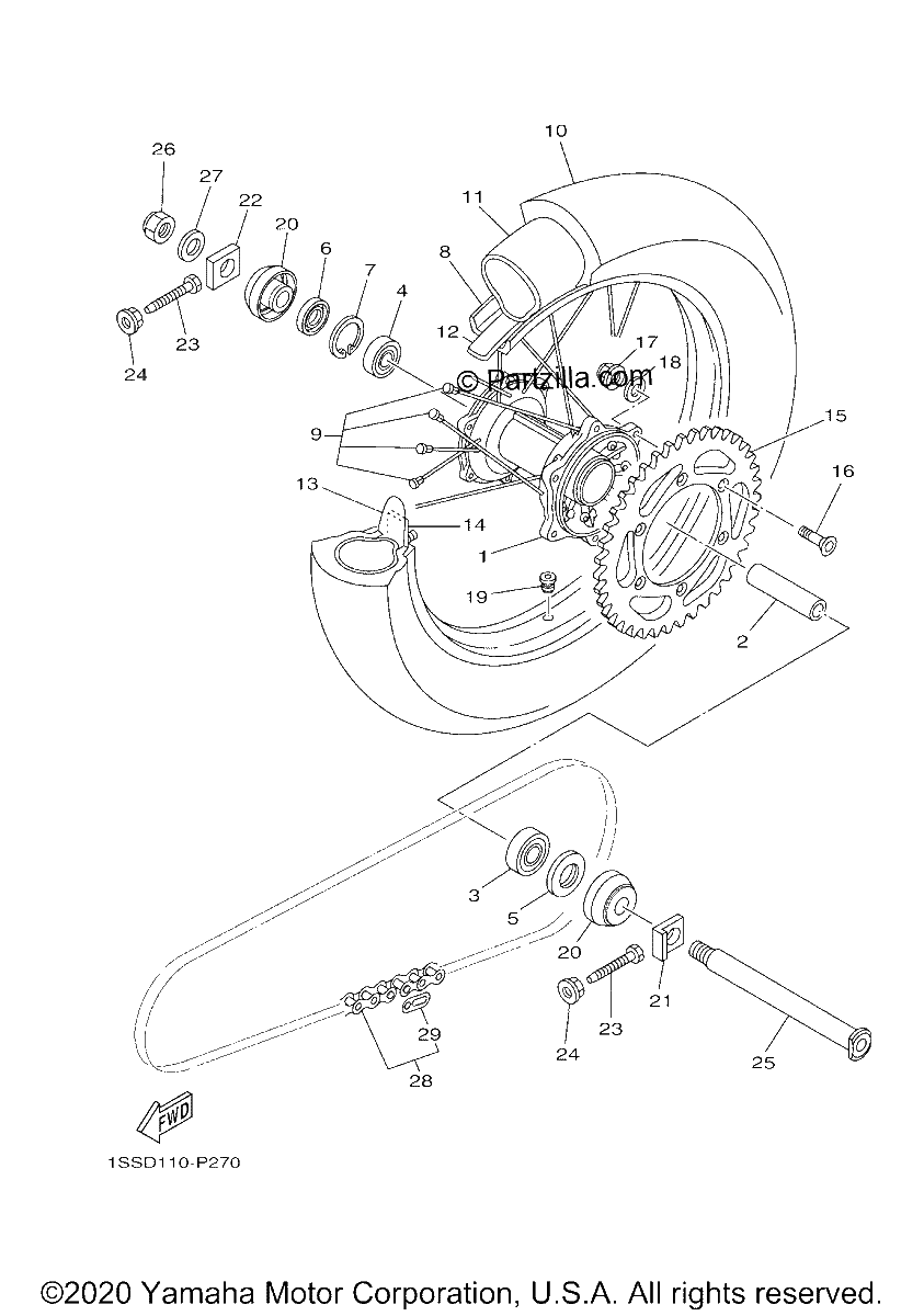 Diagrama de REAR WHEEL