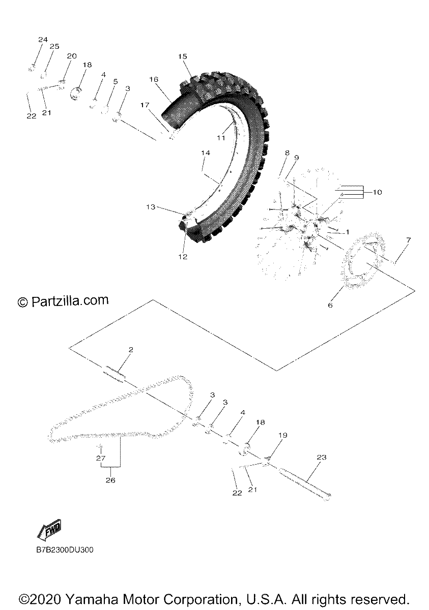 Diagrama de REAR WHEEL