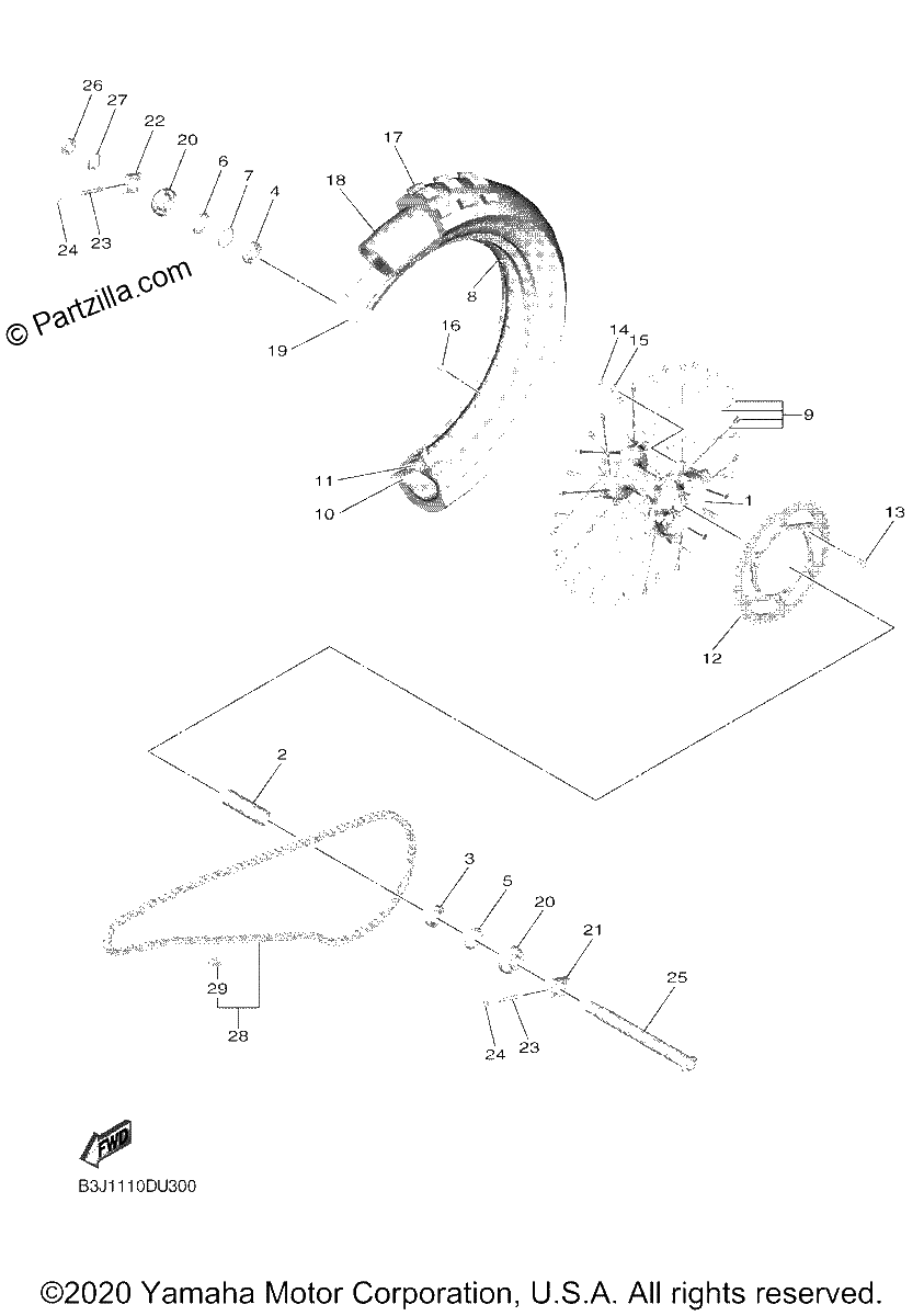 Diagrama de REAR WHEEL