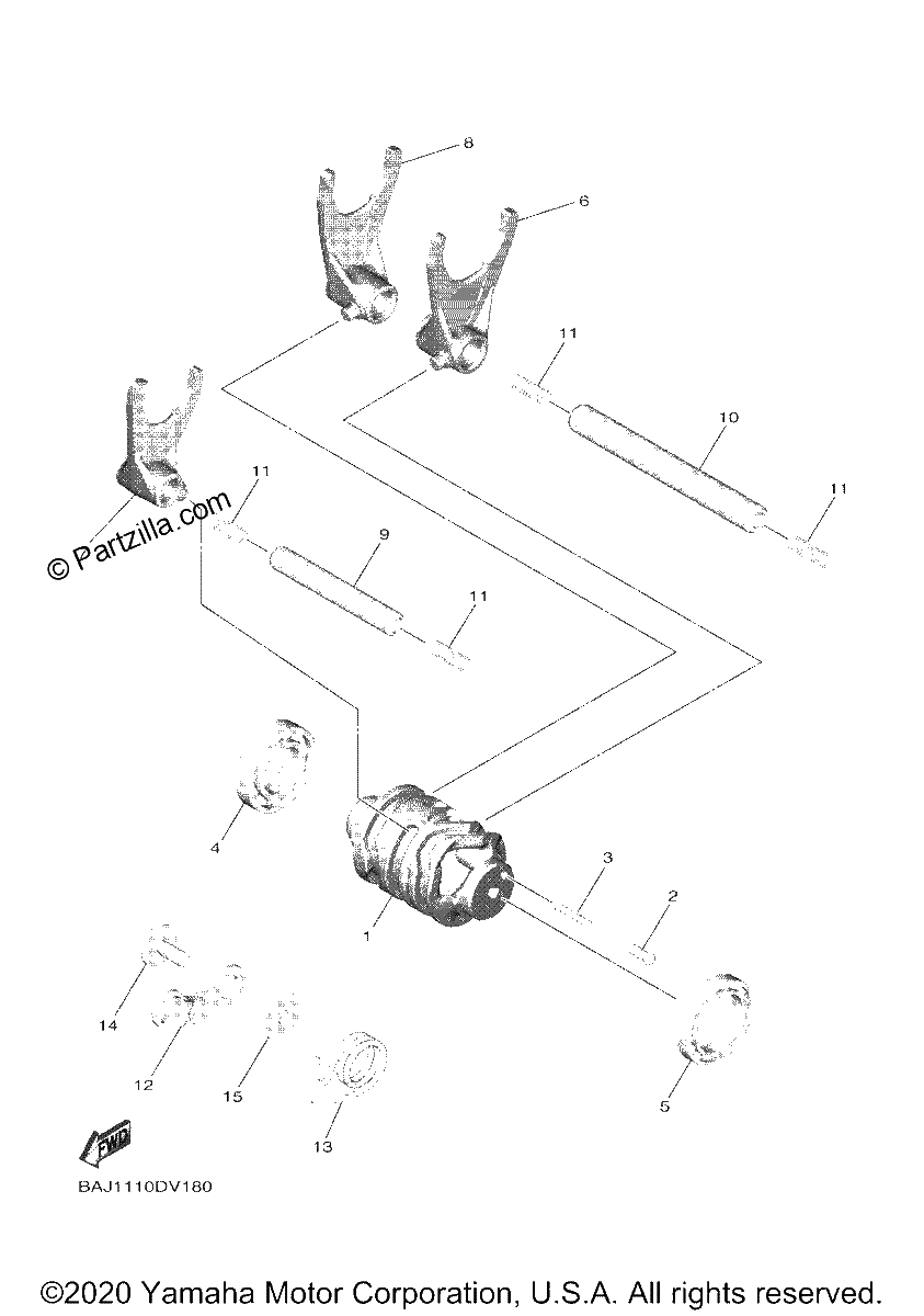 Diagrama de SHIFT CAM FORK