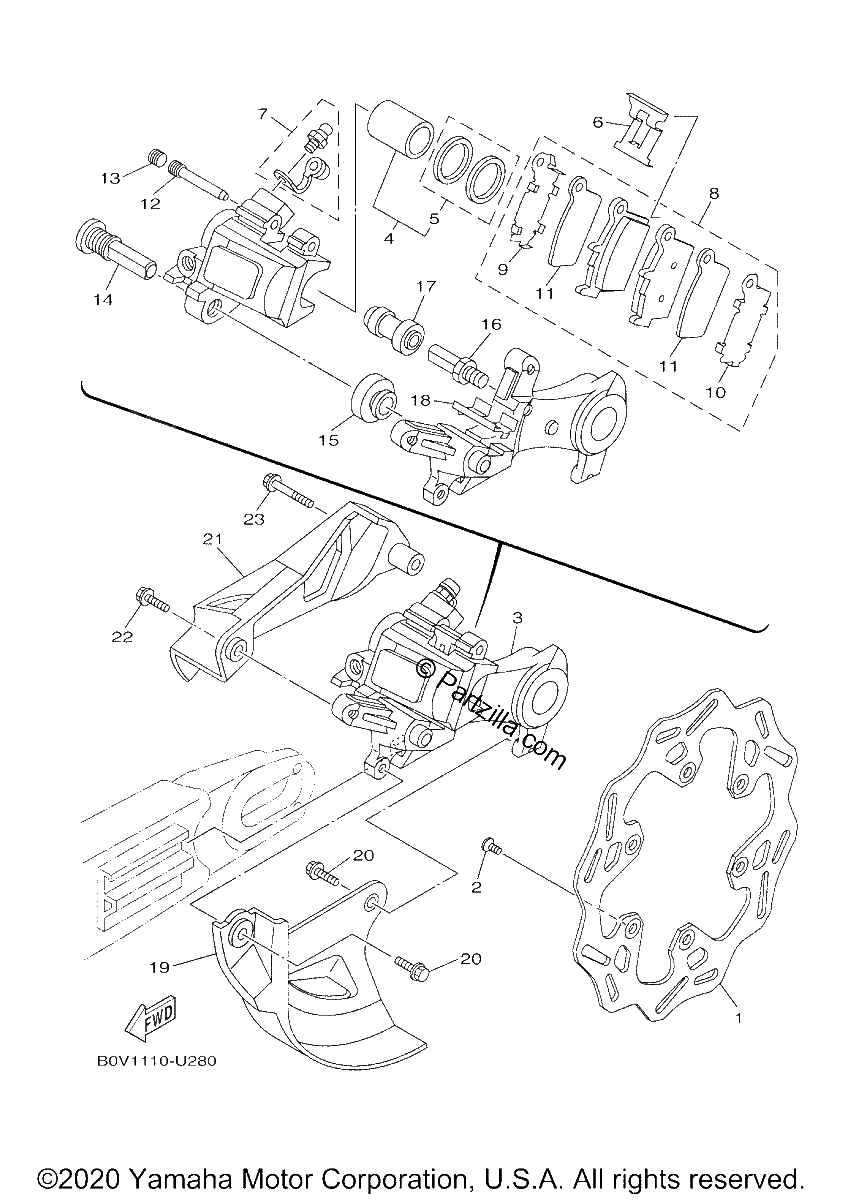 Diagrama de REAR BRAKE CALIPER