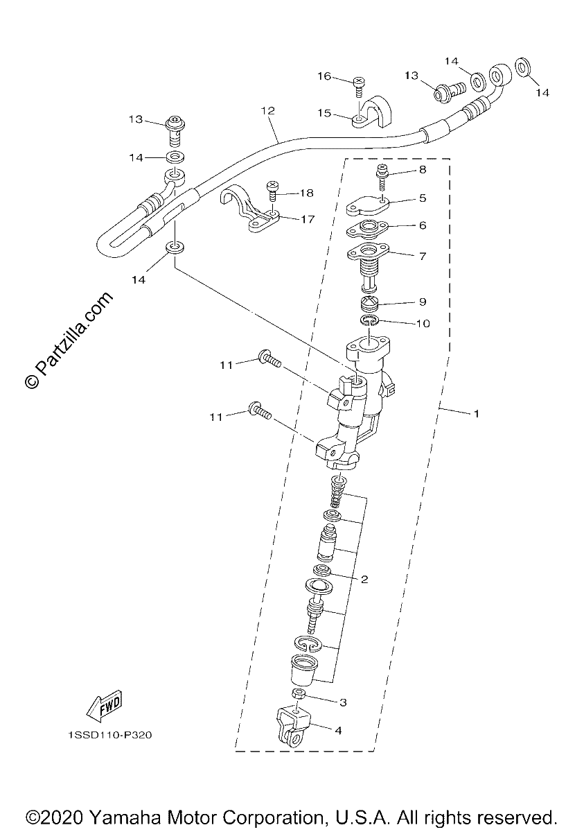 Diagrama de REAR MASTER CYLINDER