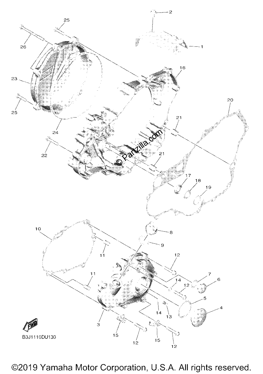 Diagrama de CRANKCASE COVER 1