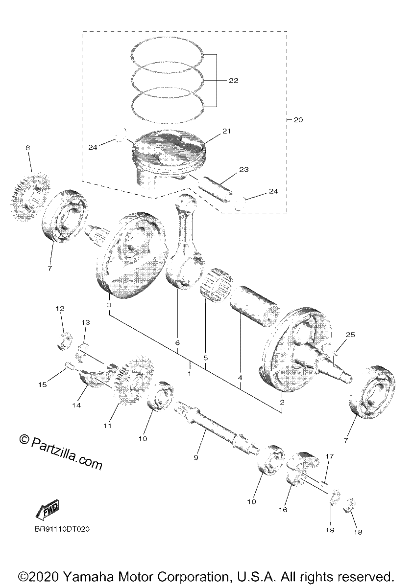 Diagrama de CRANKSHAFT PISTON