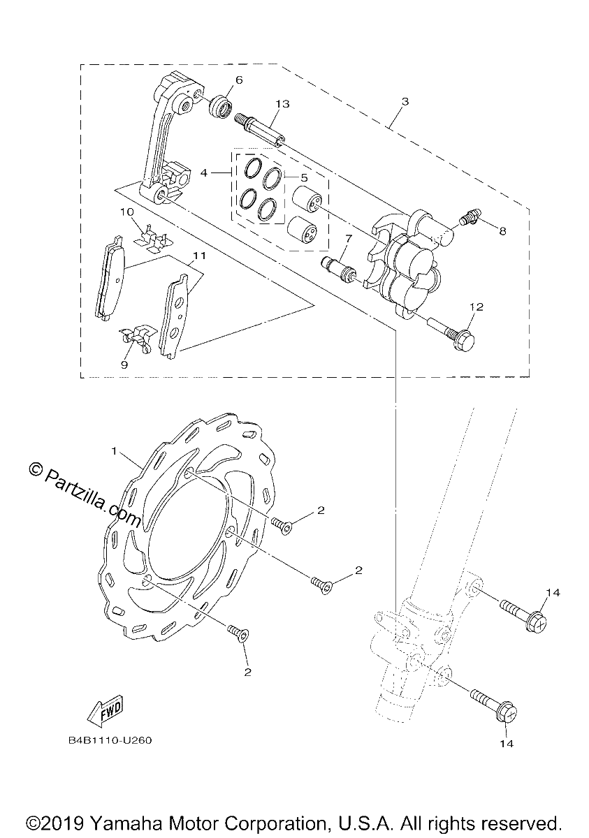 Diagrama de FRONT BRAKE CALIPER