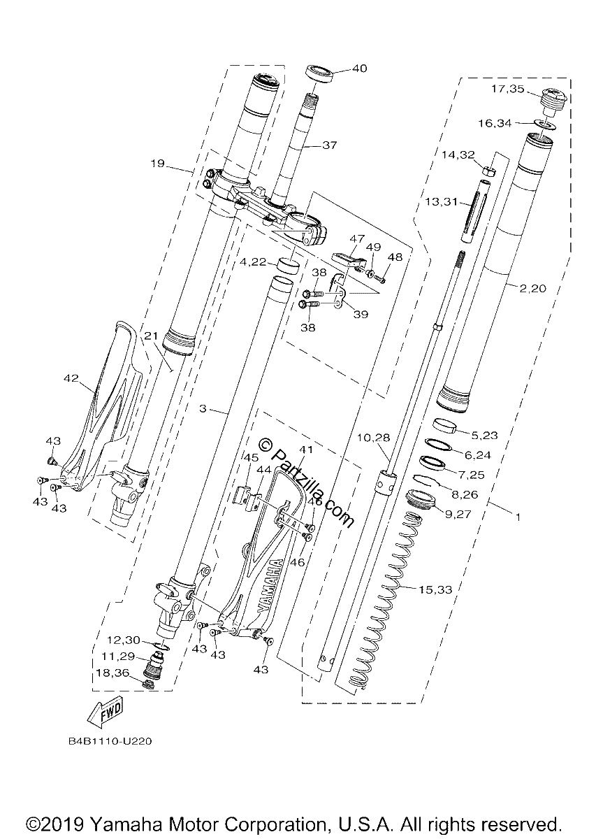 Diagrama de FRONT FORK
