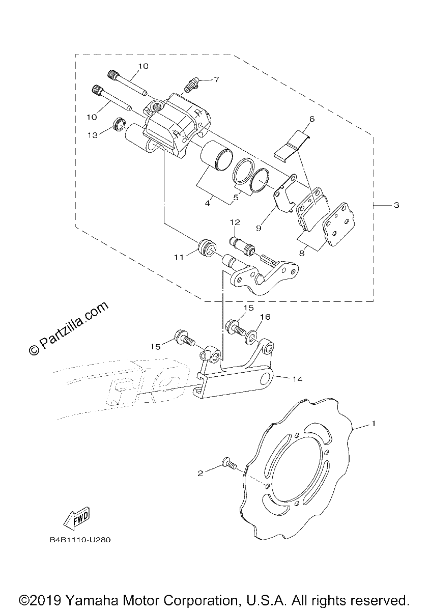 Diagrama de REAR BRAKE CALIPER
