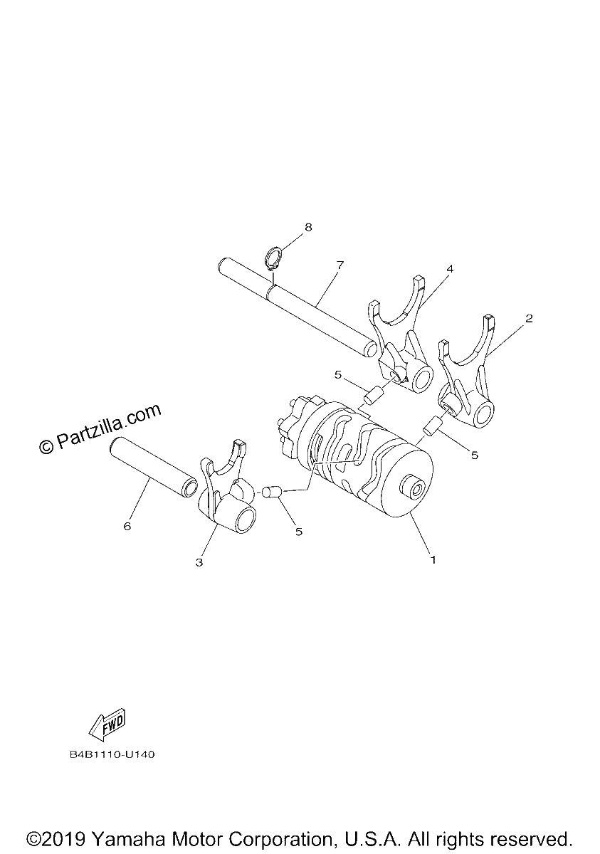 Diagrama de SHIFT CAM FORK