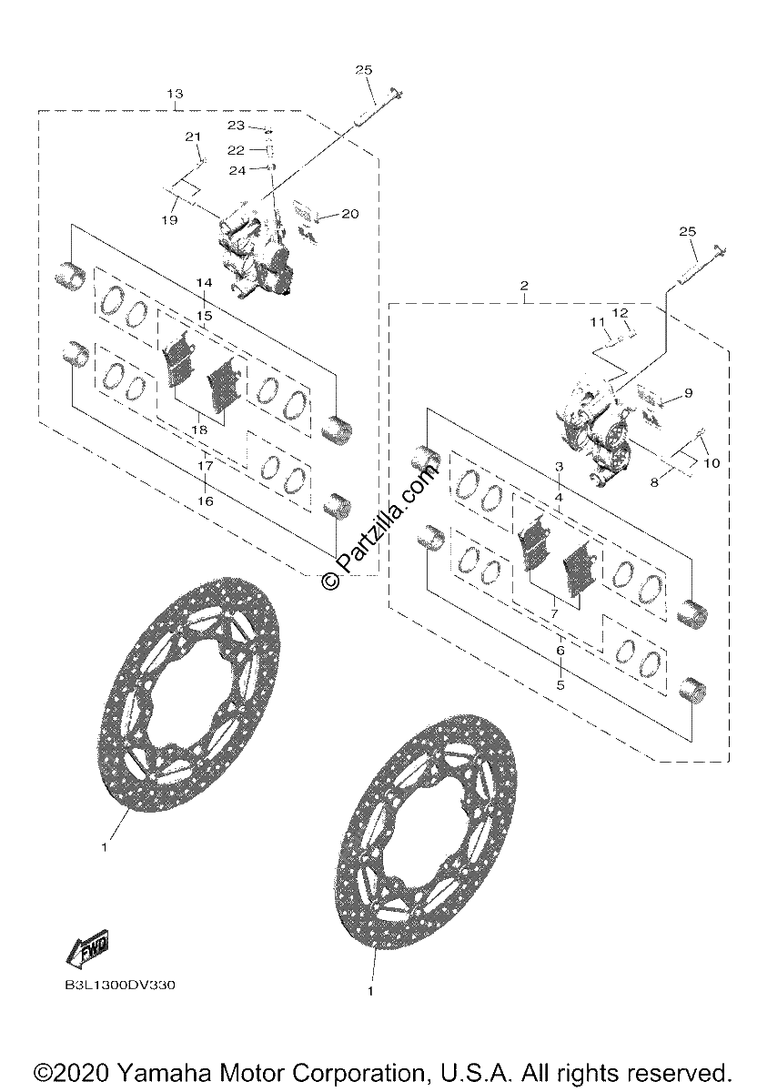 Diagrama de FRONT BRAKE CALIPER