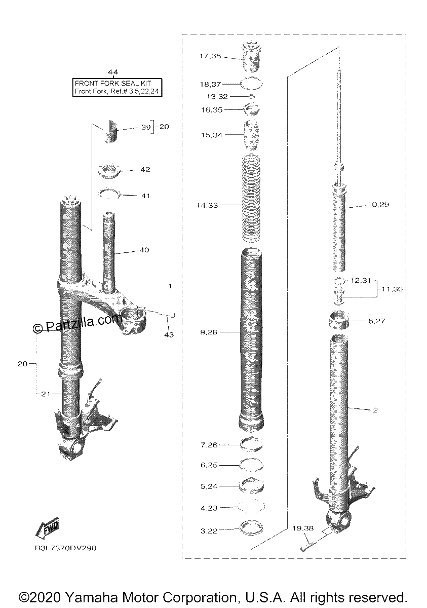 Diagrama de FRONT FORK