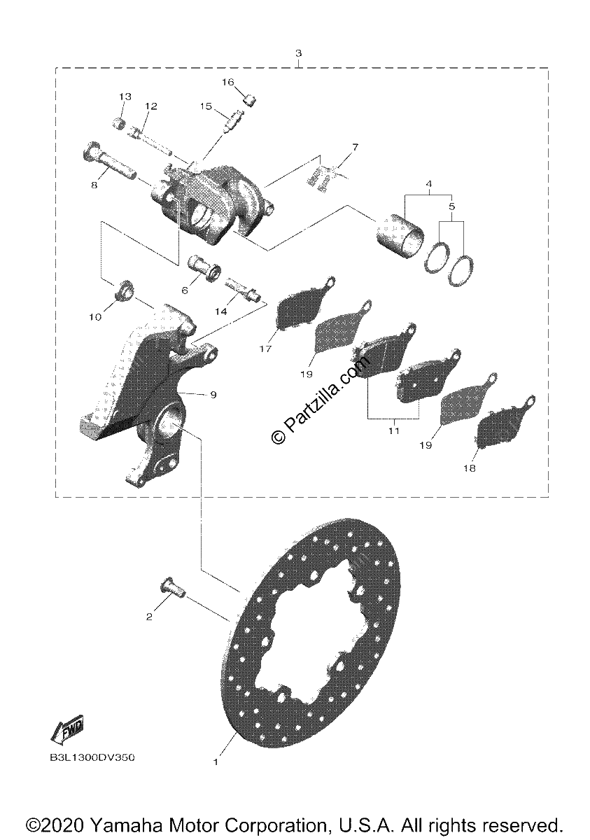 Diagrama de REAR BRAKE CALIPER
