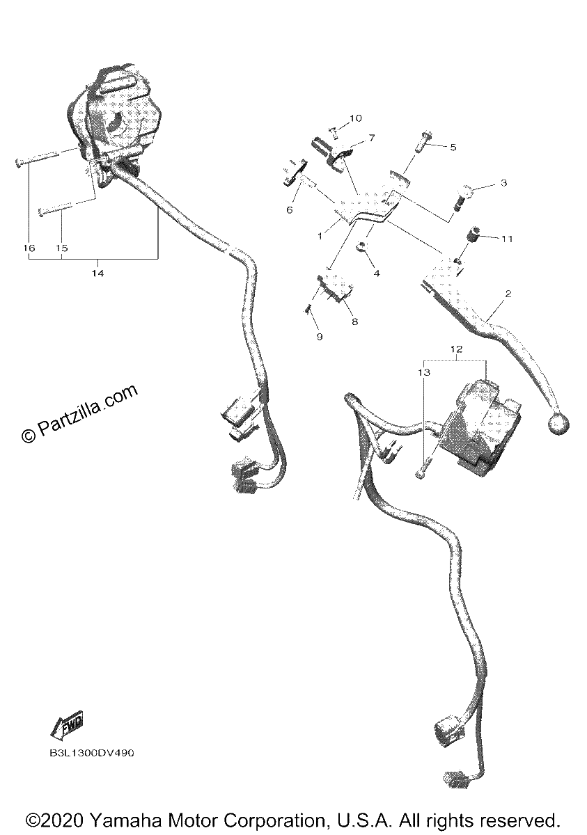 Diagrama de HANDLE SWITCH LEVER