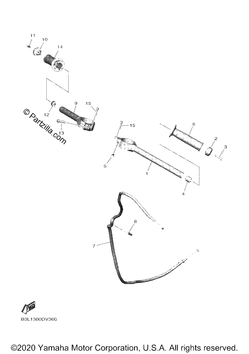 Diagrama de STEERING HANDLE CABLE