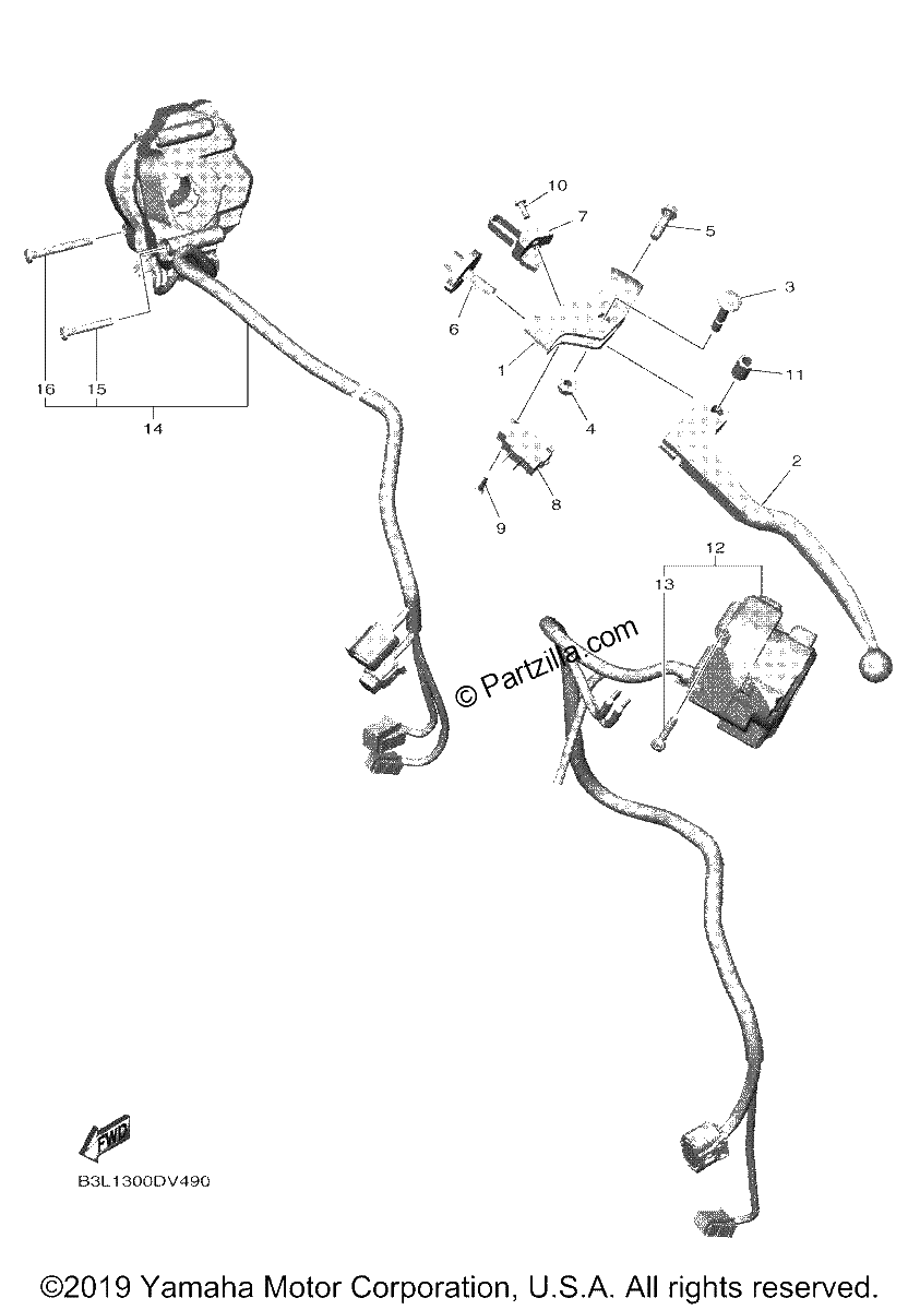 Diagrama de HANDLE SWITCH LEVER