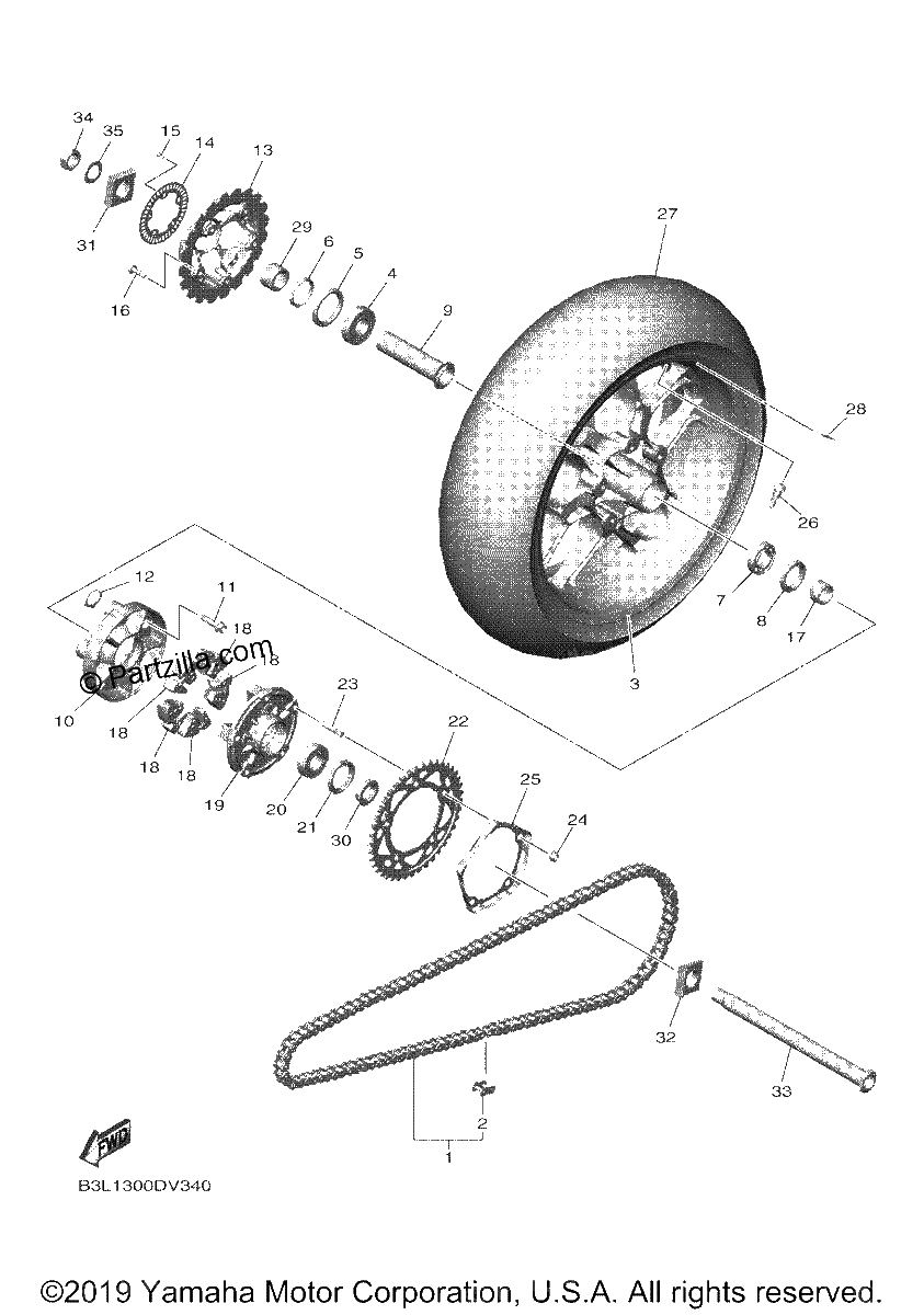 Diagrama de REAR WHEEL